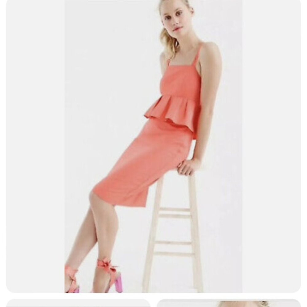 J Crew Peplum Dress in Coral